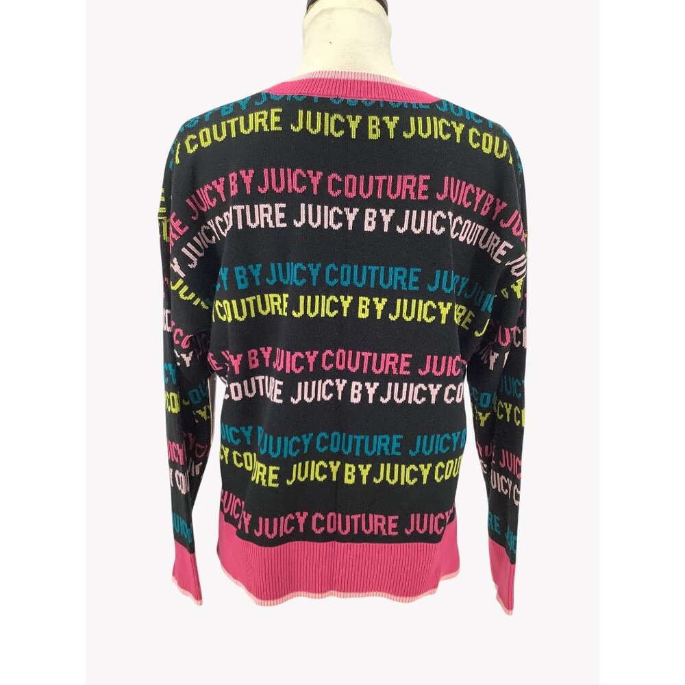 NWT JUICY by Juicy Couture - Black Logo Sweater Size M - Picture 2 of 9